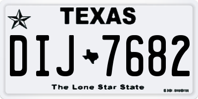 TX license plate DIJ7682