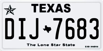 TX license plate DIJ7683