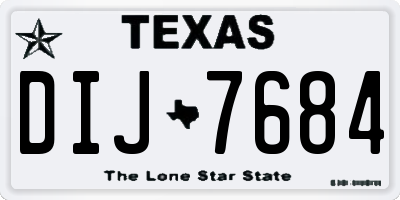 TX license plate DIJ7684