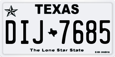 TX license plate DIJ7685