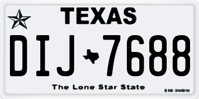 TX license plate DIJ7688