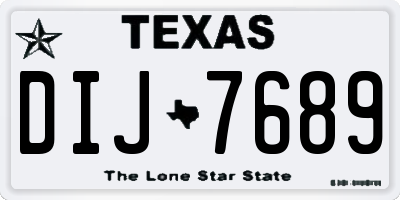 TX license plate DIJ7689