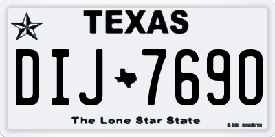 TX license plate DIJ7690
