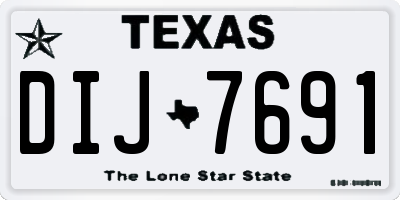 TX license plate DIJ7691