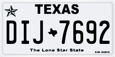 TX license plate DIJ7692