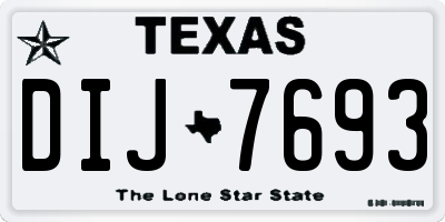 TX license plate DIJ7693