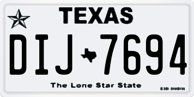 TX license plate DIJ7694