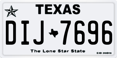 TX license plate DIJ7696