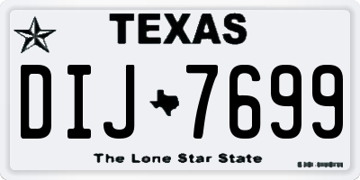 TX license plate DIJ7699