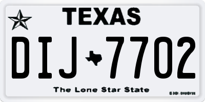 TX license plate DIJ7702