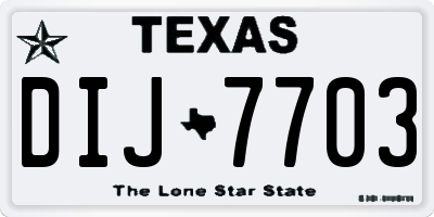 TX license plate DIJ7703