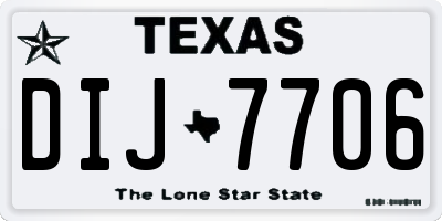 TX license plate DIJ7706