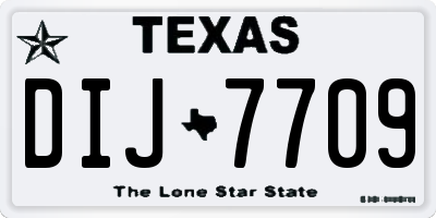 TX license plate DIJ7709