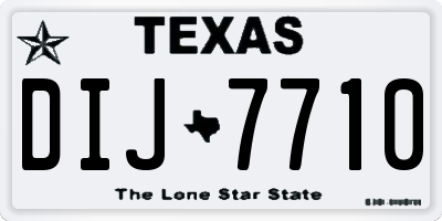 TX license plate DIJ7710