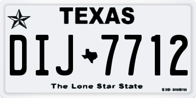 TX license plate DIJ7712