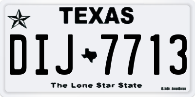 TX license plate DIJ7713