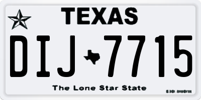 TX license plate DIJ7715