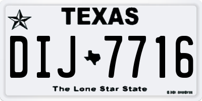 TX license plate DIJ7716