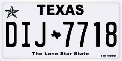 TX license plate DIJ7718