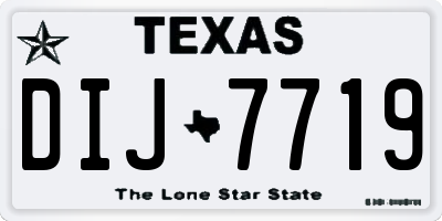 TX license plate DIJ7719