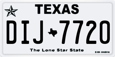 TX license plate DIJ7720