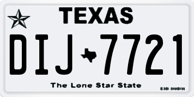 TX license plate DIJ7721