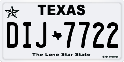 TX license plate DIJ7722