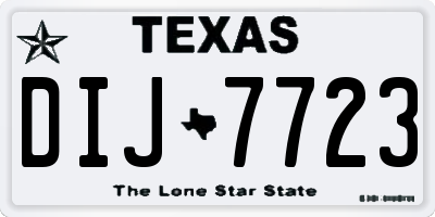 TX license plate DIJ7723