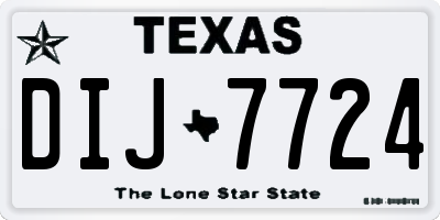 TX license plate DIJ7724