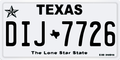 TX license plate DIJ7726
