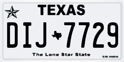 TX license plate DIJ7729