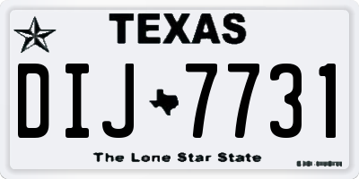TX license plate DIJ7731