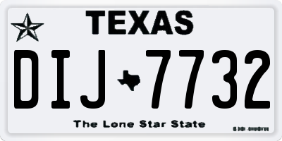TX license plate DIJ7732