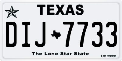 TX license plate DIJ7733