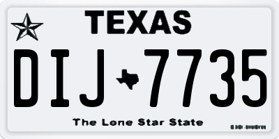 TX license plate DIJ7735