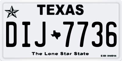 TX license plate DIJ7736