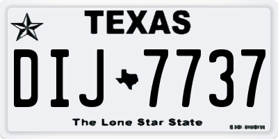 TX license plate DIJ7737