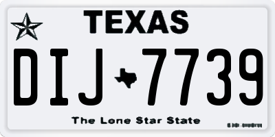 TX license plate DIJ7739