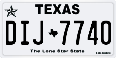 TX license plate DIJ7740