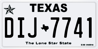 TX license plate DIJ7741