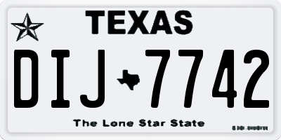 TX license plate DIJ7742