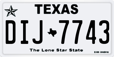 TX license plate DIJ7743