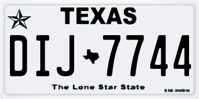 TX license plate DIJ7744