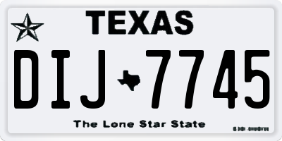 TX license plate DIJ7745