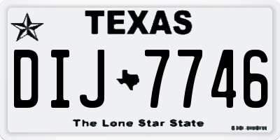 TX license plate DIJ7746