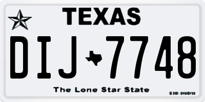 TX license plate DIJ7748