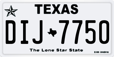 TX license plate DIJ7750