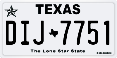 TX license plate DIJ7751