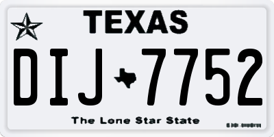 TX license plate DIJ7752