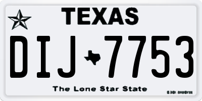 TX license plate DIJ7753